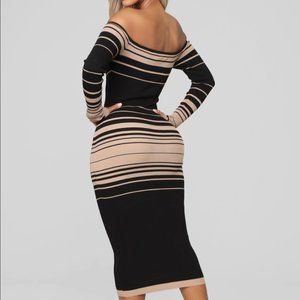 Catch Me Offline Sweater Dress - Black/Brown